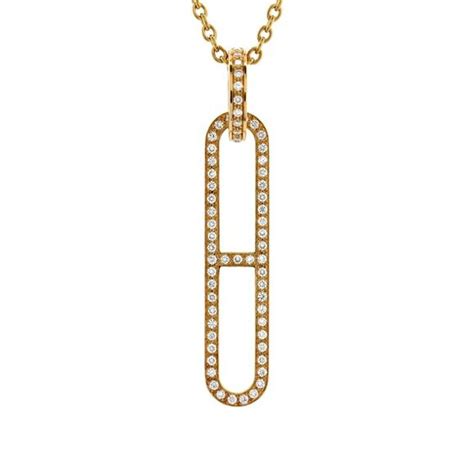 hermes h diamond necklace|hermes ever chaine necklace.